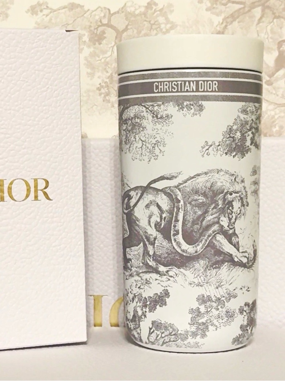 Brand new Christian Dior Toile de Joiy motif Travel Tumbler with box